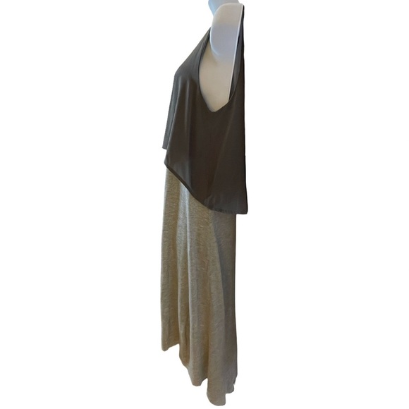 All Saints Scoop Neck Graduated Length Gray Dress Silk Top Jersey Skirt Size 8 - Picture 3 of 10